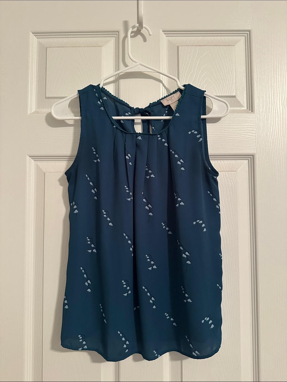 Loft Teal Printed Sleeveless
